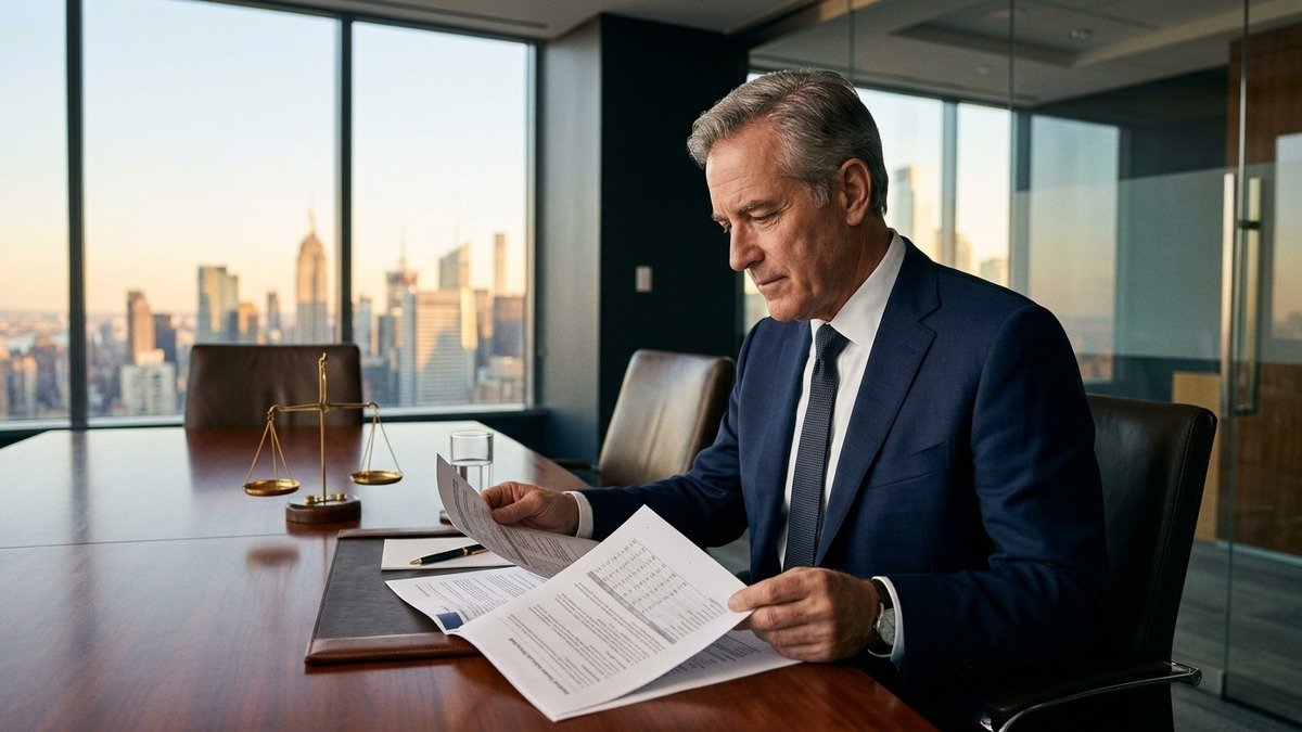 Fiduciary financial professional evaluating competing proposals in boardroom - Vedanta Capital Editorial