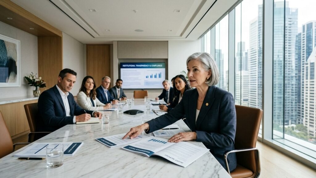 Senior forensic financial analyst auditing corporate balance sheets, cash flows, and auditor qualifications in executive boardroom - Vedanta Capital